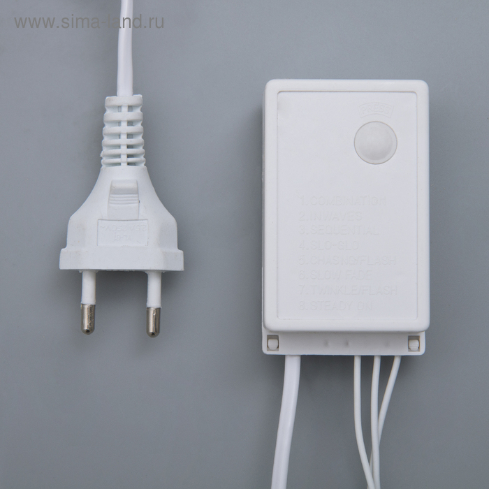 Гирлянда &laquo;Нить&raquo; 20 м, IP44, белая нить, 200 LED, свечение мульти, 8 режимов, 220 В