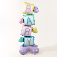 Шар фольгированный 62" &laquo;Кубики &mdash; BABY&raquo; на подставке, под воздух