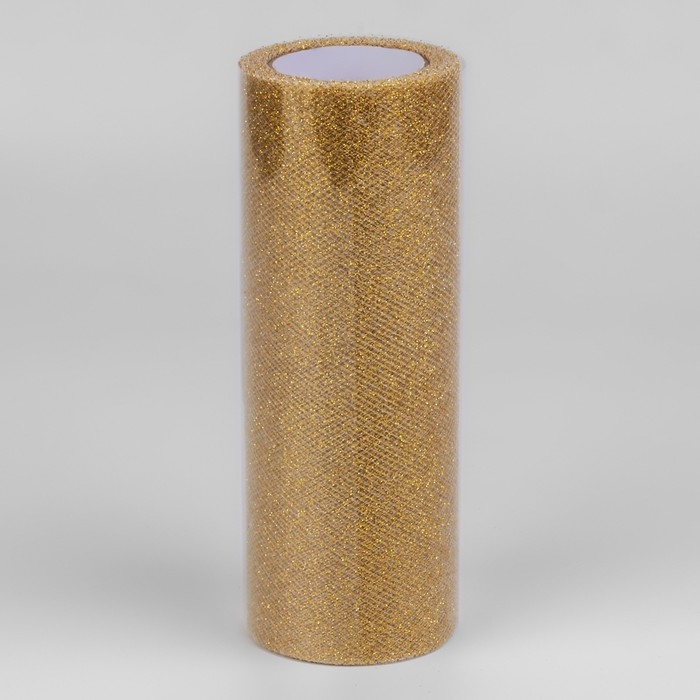 Фатин с глиттером, 15 см, 11 &plusmn; 1 г/кв.м, 9 &plusmn; 0,5 м, цвет золотой №05