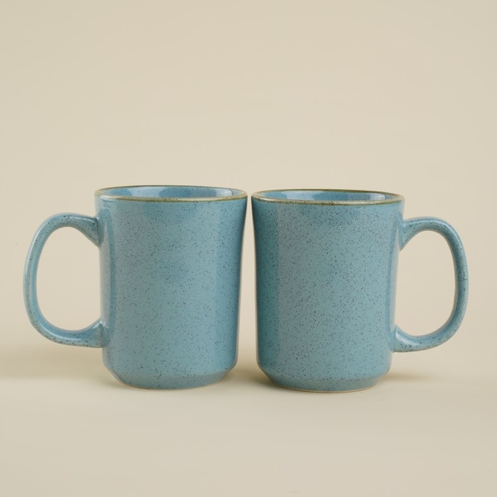 Набор кружек фарфоровых SL Home &laquo;Аззура&raquo;, 400 мл, цвет голубой