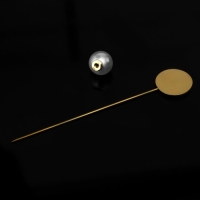 Основа &laquo;Брошь-игла&raquo; с бусиной d=1 см (набор 5 шт.), L=7,5 см, площадка 1,5 см, цвет золото