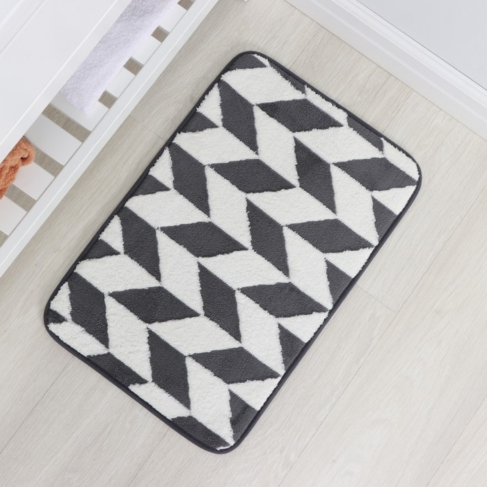 Коврик для ванной и туалета Доляна &laquo;Ралли&raquo;, 40&times;60 см, цвет серый