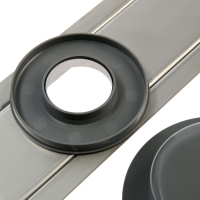 Трап ZEIN, c флaнцeм свободного вращения 360&deg;, 7х70 см, d=40/50 мм, нерж. сталь, сатин