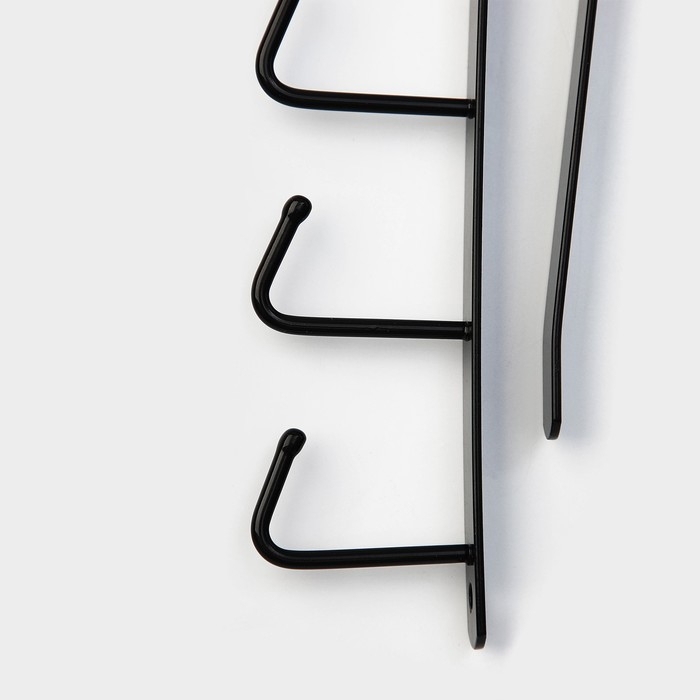 Держатель кухонный подвесной Доляна, на 6 предметов, 1,5&times;26&times;7 см, цвет чёрный