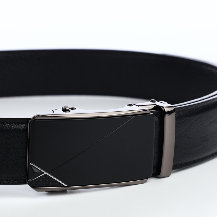 Ремень мужской, ширина 3,6 см, винт, пряжка автомат, цвет чёрный