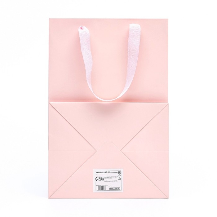 Пакет подарочный, с окном,  30 х 20 х 16 см, розовый, 1шт.