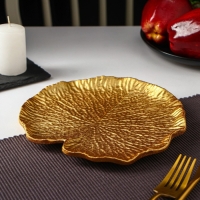Блюдо для фруктов Доляна &laquo;Кувшинка&raquo;, 20&times;19 см, цвет золотой