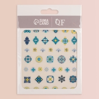 Наклейки для ногтей &laquo;Витраж&raquo;, объёмные, цвет голубой/жёлтый/зелёный