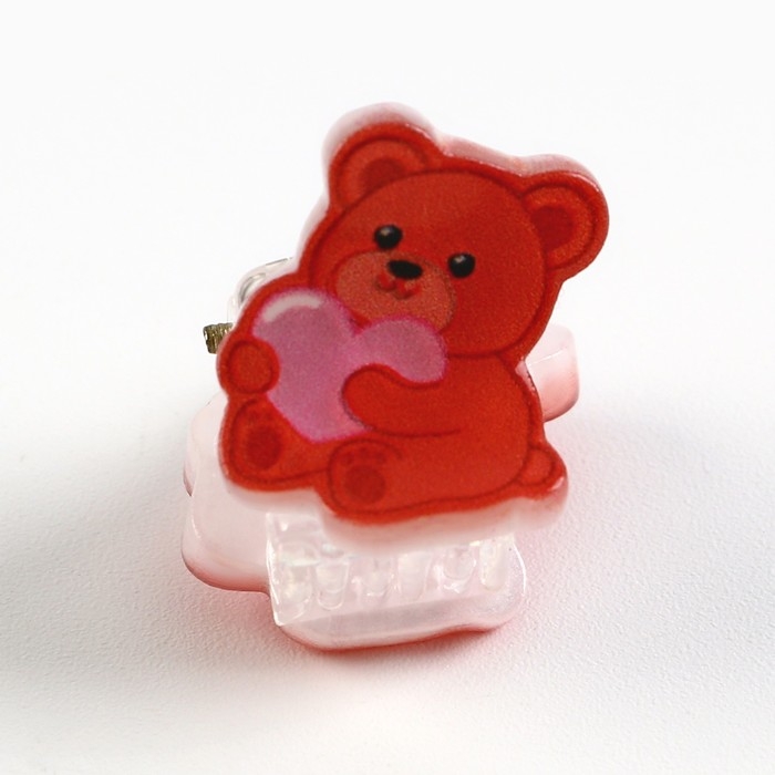 Краб для волос &laquo;Мишка с сердечком&raquo;, 1 6 х 2 см