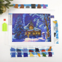 Новогодняя алмазная мозаика с частичным заполнением &laquo;Новый год. Зимняя сказка&raquo;, 40 х 30 см