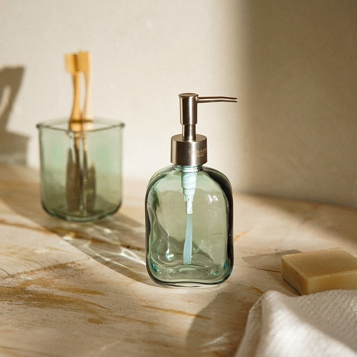 Дозатор для мыла SL Home, стекло, 8&times;8&times;18 см