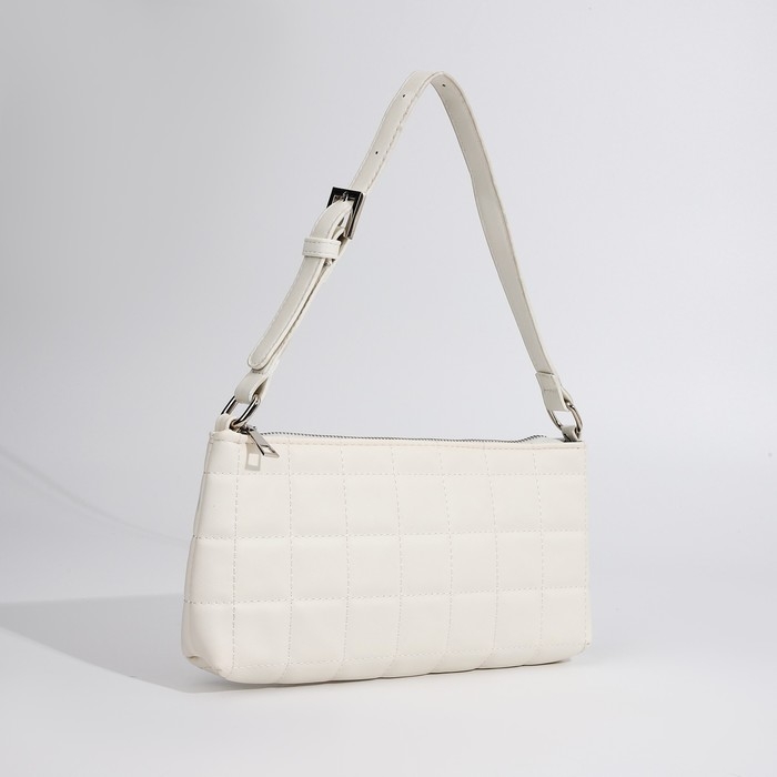 Сумка-багет на молнии, цвет белый