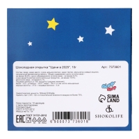 Новый год. Шоколадная открытка "Удачи в 2025", 2 шт х 5 г