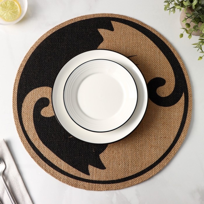 Салфетка сервировочная на стол &laquo;Инь и ян&raquo;, 38&times;38 см