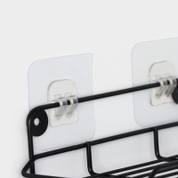 Держатель для туалетной бумаги с полочкой, 19&times;10&times;14,5 см, цвет черный