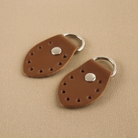 Петля пришивная для сумки, с полукольцом, пара, 6 &times; 3,5 см, цвет коричневый/никель