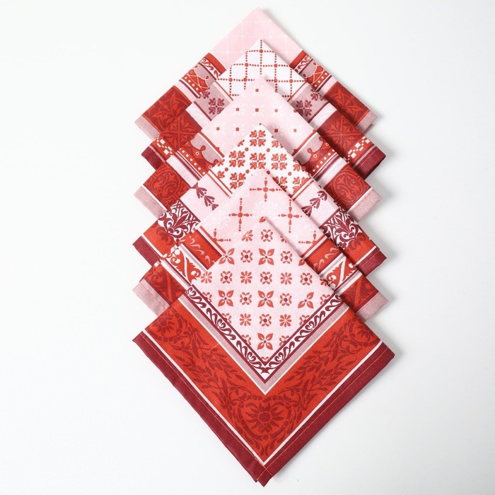 Платок носовой мужской 28х28см, 6шт, рис 18663-2, микс, ситец 100г/м, хл100%