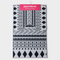 Коврики для ванной и туалета Доляна &laquo;ЧБ&raquo;, 2 шт: 50&times;80 см, 50&times;40 см