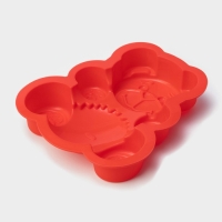 Форма для выпечки Доляна &laquo;Мишка&raquo;, силикон, 17,5&times;15&times;3 см, цвет МИКС