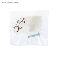 Ручка кнопка LACE Ceramics 009, d=38 керамическая, белая с рисунком