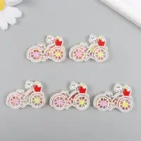 Шейкер для творчества акрил "Велосипед с корзинкой" с глиттером 0,5х4,2х3 см