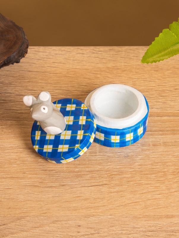 Сувенирная шкатулка &laquo;Мышка&raquo;, 5&times;5&times;7 см, дерево, синяя