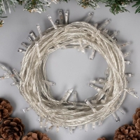 Гирлянда &laquo;Нить&raquo; 10 м, IP20, прозрачная нить, 100 LED, свечение белое, 8 режимов, 220 В