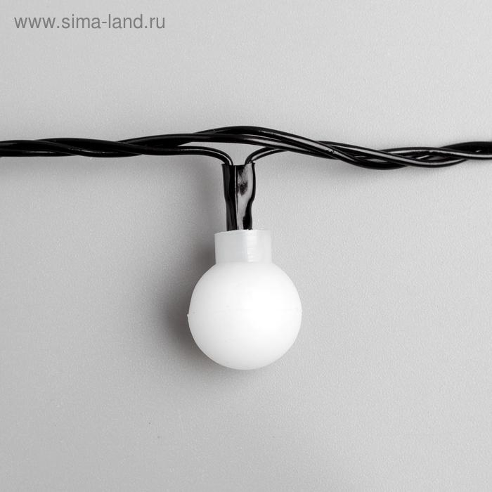 Гирлянда &laquo;Нить&raquo; 5 м с насадками &laquo;Шарики белые&raquo;, IP20, тёмная нить, 20 LED, свечение мульти (RG/RB), мигание, 220 В