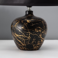 Настольная лампа с абажуром RISALUX &laquo;Сарин&raquo;, Е27, 40 Вт, чёрно-золотой, 30&times;30&times;39.5 см