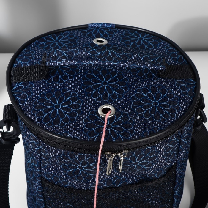 Сумка-футляр &laquo;Синие цветы&raquo;, 2 люверса, d = 21 &times; 23 см, цвет разноцветный