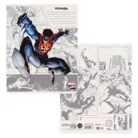 Тетрадь в клетку 24 листа, 5 видов МИКС, обложка мелованный картон, &laquo;Мстители&raquo;