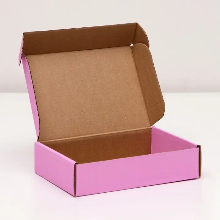 Коробка самосборная, розовая 21&times;15&times;5 см