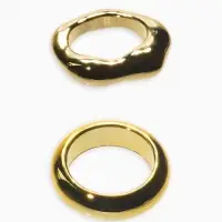 Кольцо пластик &laquo;Стиль&raquo;, набор 2 шт. размер 17, цвет золото
