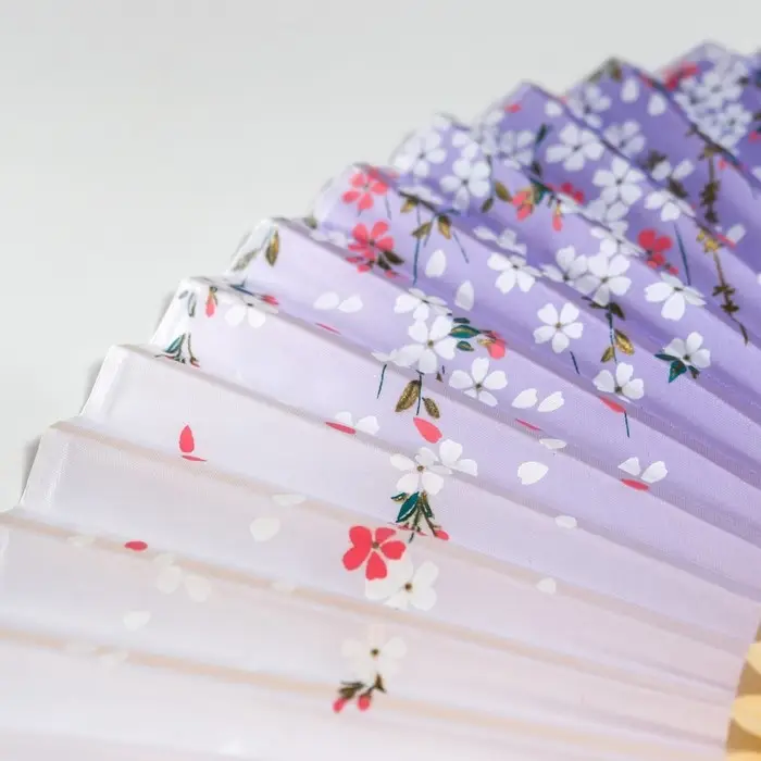 Веер дерево, текстиль h=21 см "Лепестки" сиреневый, с кисточкой