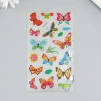 Наклейка пластик "Бабочки/Звездная ночь" МИКС 9,5х17,5 см