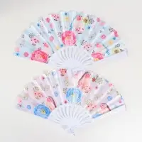 Веер пластик, текстиль "Птички и цветы" МИКС 23 см