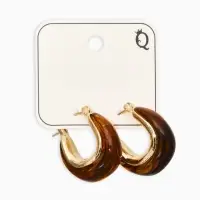 Серьги акрил "Хиты сезона", полумесяц, цвет коричневый в золоте