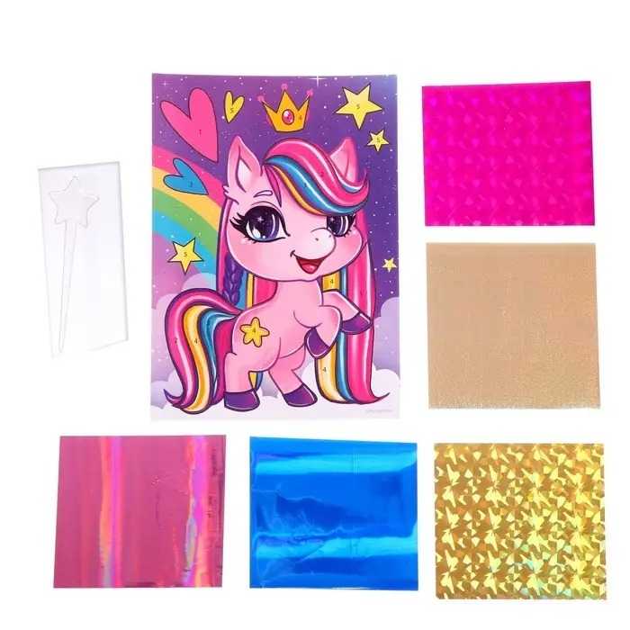 Аппликация фольгой &laquo;Розовая пони&raquo;