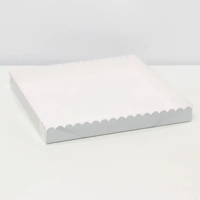 Коробка для печенья, серебряная, 25&times;25&times;3 см