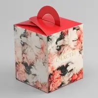 Коробка для 1 капкейка, &laquo;Цветочки&raquo;, 9.2&times;9.2&times;11.1 см