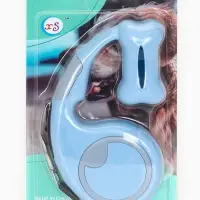 Рулетка - поводок "Косточка", с контейнером для пакетов, трос 3 м, голубая/серая