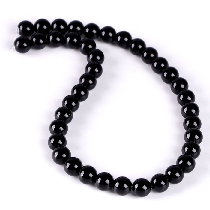 Бусины из натурального камня &laquo;Чёрный агат&raquo; набор 36 шт., размер 1 шт. &mdash; 10 мм