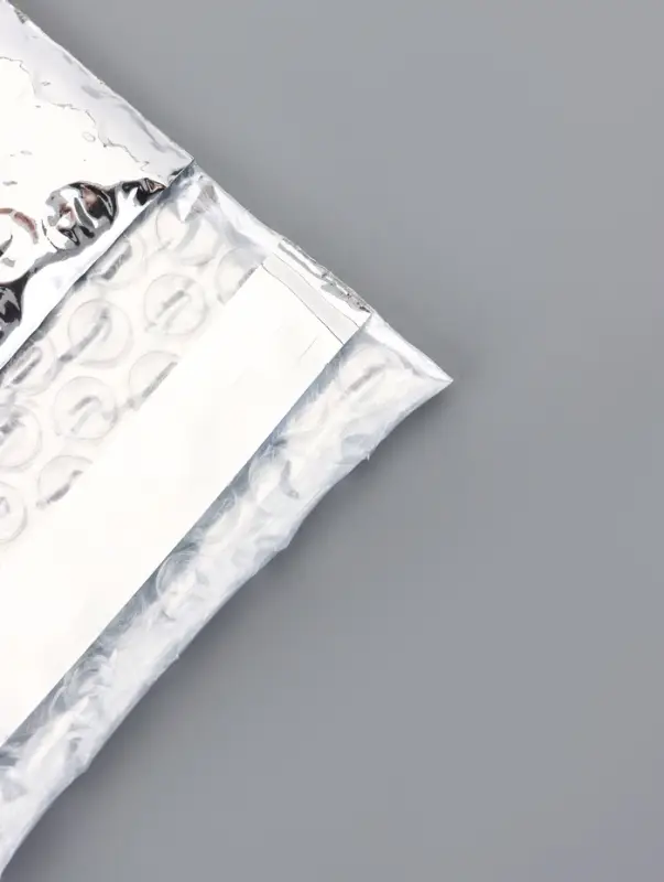 Пакет из ВПП c клапаном и клеевым слоем, серебряный 11&times;16 + 5 см