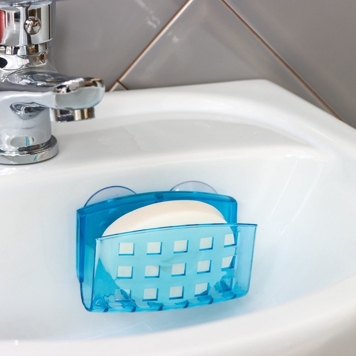 Мыльница настенная на присосках Bath Collection, 9,5&times;5&times;6 см, цвет МИКС