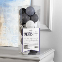 Гирлянда &laquo;Нить&raquo; 5 м с насадками &laquo;Клубки кофейные&raquo;, IP20, прозрачная нить, 20 LED, свечение белое, 220 В