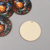 Декор для творчества дерево "Месяц и солнце" 4,6х4,6х0,3 см