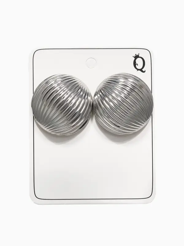 Серьги металл "Шар" тренд, цвет серебро
