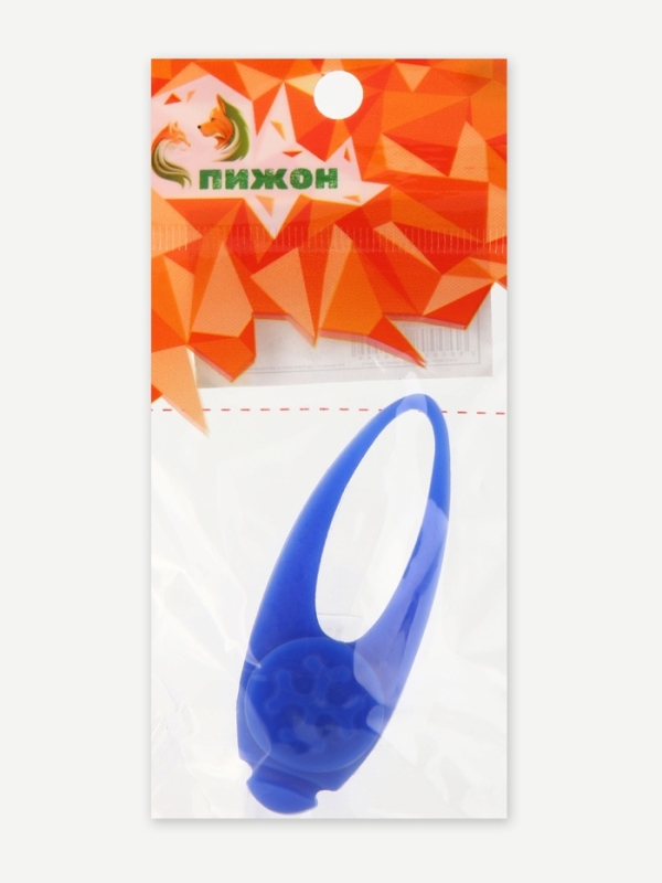 Световой маячок на ошейник/поводок с 3 режимами свечения "Лапка", 3,2 см, силикон, синий