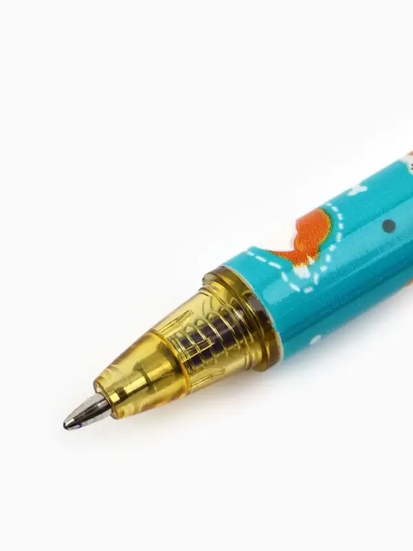 Ручка пластик пиши-стирай автоматическая "Милый корги", синяя паста 0,7 мм