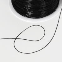 Нить для плетения 100&plusmn;1м d0,4мм эластичная силикон чёрный АУ